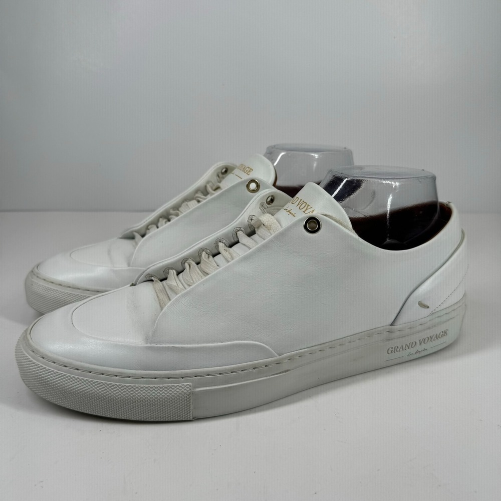 Grand Voyage The Avedon Men's US 10 Italian White Leather Casual Low-Top Sneaker